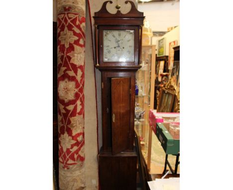 An oak cased banjo barometer with thermometer