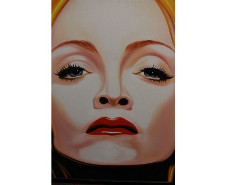 Hector "Monrock" Monroy (Mexican, Contemporary), oil on canvas, portrait of Madonna. Bearing certificate of authenticity to v