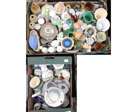 A collection of ceramics to include Sylvac dogs and jugs, Masons, Portmerion, Dudson, a Minton squirrel, stoneware, collector
