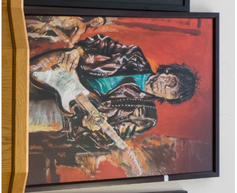Ronnie Wood, limited edition print numbered 59 of 250, signed by Wood in gold pen lower-right. 'Wa Wa Wood'. Approx. 85cm x 1