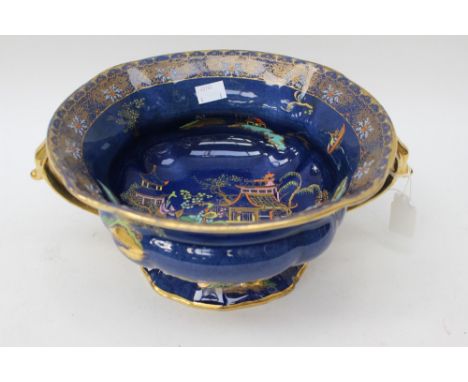 A Carltonware twin handled bowl, Mikado cartouche pattern, cira 1926, chip to footed base 
