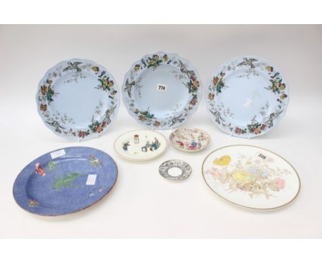 A collection of plates, Staffordshire and Worcester, etc 