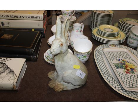A Bernard Rooke pottery study of a hare