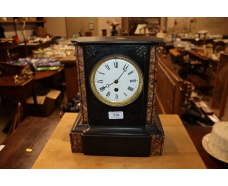 A late Victorian marble cased mantel timepiece