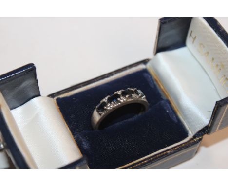 A Sterling silver and Iolite and diamond ring, rings size U