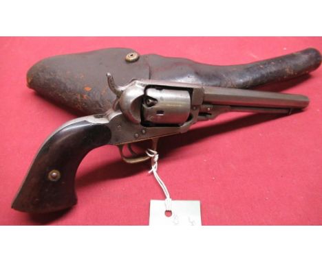 American 5 shot Whitney percussion .31 cal revolver, first model, 6" octagonal barrel stamped E. Whitney N. Haven, brass trig