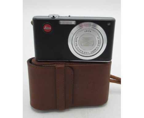 Leica C-lux 2 digital camera in black and silver, with leather case (no charger) with original outer box