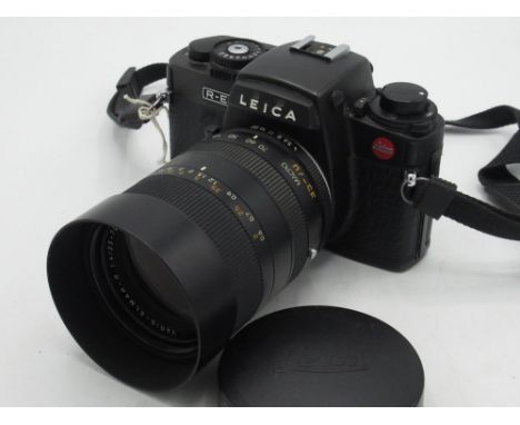 Leica R-E 35mm SLR camera with Leica Vario-Elmar 35-70 F4 lens and instruction book. 