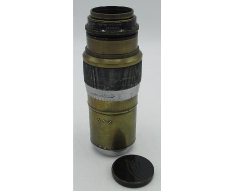 Leitz Hektor 135mm F4.5 screw lens in brass finish 