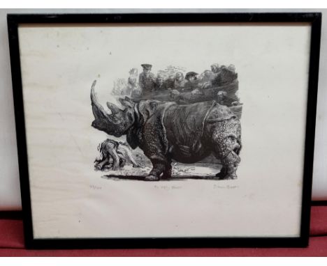 Simon Brett (British 1943-): 'The Ugly Beast', monochrome print, Ltd.ed 22/100, signed, titled and numbered in pencil, 20cm x