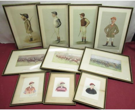 Of Horse Racing Interest - Clarence Hailey of Newmarket, three overpainted head and shoulder portrait photographs of Jockeys,