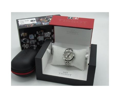 Tissot Dressport G15 quartz chronograph wristwatch with date, iridescent dial with three subsidiary dials, stainless steel ca