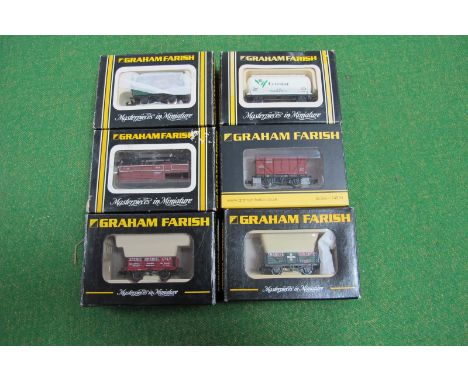 Six 'N' Gauge Four Wheel Wagons, by Graham Farish, all boxed.