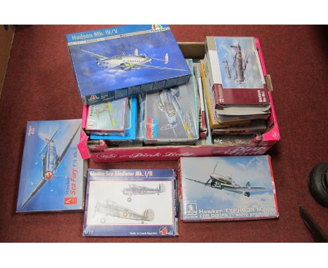 Sixteen Plastic 1/72nd Scale Aircraft Kits, by Italeri, Kopro, Novo, Sword and others, all WWII theme, mainly British includi