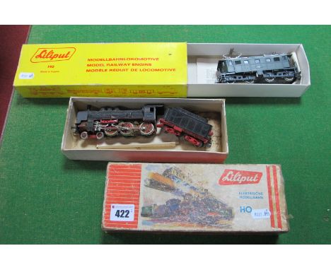 An 'HO' Scale Twin Bogie Electric Pantograph 'EBT' Locomotive, by Liliput, plus a 4-6-0 No. 102 Locomotive by Liliput, both b