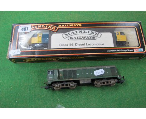 Two 'OO' Scale Diesel Locomotives, a Lima Class 20 and a Mainline Class 56 (boxed), playworn.