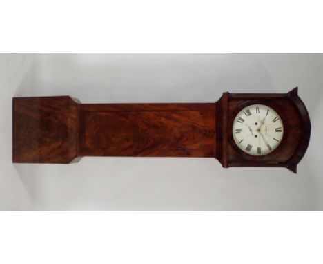 A mid 19th century mahogany eight day longcase clock the 14 inch circular enamel dial signed 'Logan, Dorchester', with centre