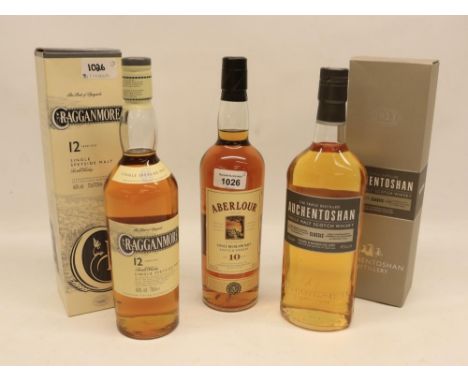Cragganmore, 12 year old, single speyside malt scotch whisky, 70cl, with box; Auchentoshan, single malt scotch whisky 70cl, w