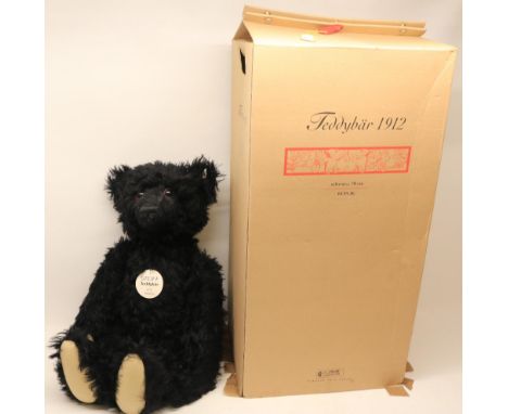 Steiff 'Teddy Bear 1912' in black mohair, 70cm, limited edition 195/1912, with box and certificate