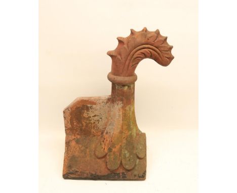 Curved leaf terracotta finial