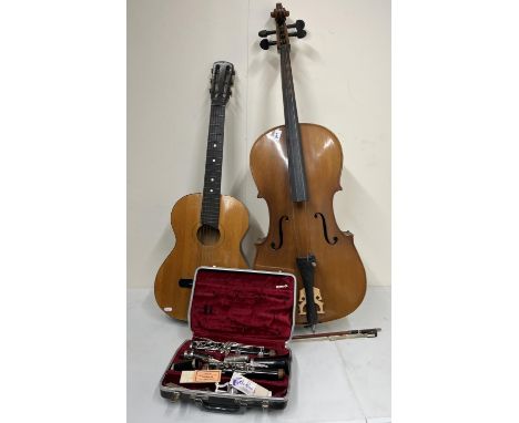 A H. &amp; A. Selmer 'Bundy' clarinet, with case, a cello and a guitar