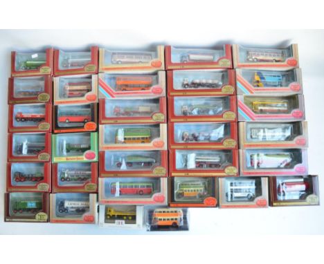 Collection of Thirty two boxed 1/76 scale (OO gauge) diecast truck and bus models from Exclusive First Editions (EFE) and one