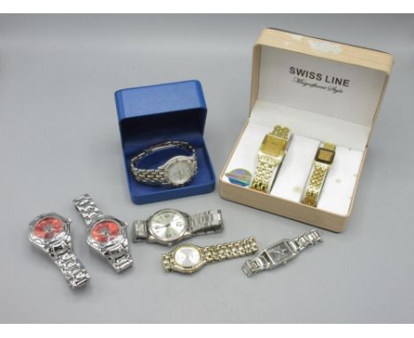 Rotary Aspen stainless steel and gold plated quartz diver's wristwatch with date, signed silver coloured dial, baton indices,