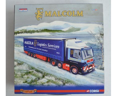 Corgi limited edition 1/50 scale Fleets Of Renown CC99174 Malcolm Logistics truck set with 3 cabs and a trailer, models in at