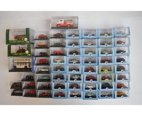 Collection of 56 boxed 1/76 scale (OO gauge) vehicle models to include 54 from Oxford Diecast including a Routemaster bus, 2x