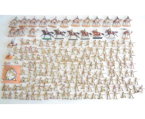 Collection of home painted Armies In Plastic 1/32 scale soldier models (British Army Egypt/Sudan) including infantry, Camels 