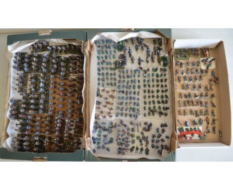 Extensive collection of home painted white metal American Civil War gaming figures (scale approx 1/48), many attached in grou