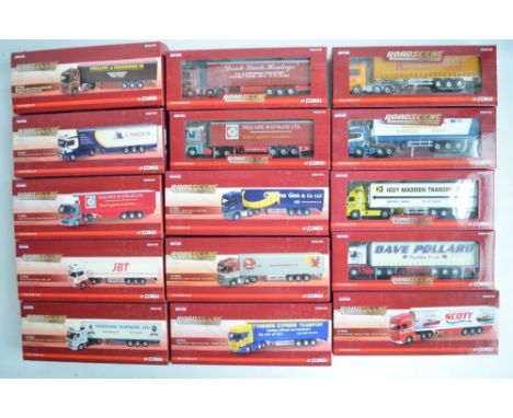Fifteen boxed limited edition 1/76 scale (OO gauge) diecast truck and trailer models from Corgi's Roadscene range, model cond