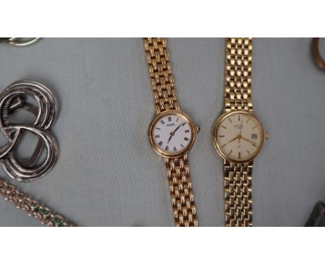 A lady's Pulsar wristwatch together with a Rotary wristwatch,  faux pearls, scarf ring, brooches, necklaces etc 