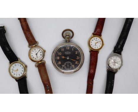 An Ingersoll Yankee radiolite open faced pocket watch, together with a lady's Rotary wristwatch and a lady's Lorus wristwatch