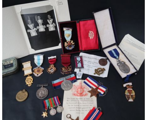 Two World War I medals issued to 3618 PTE O Symes W. GDS together with three World War II medals, including the War Medal, Th
