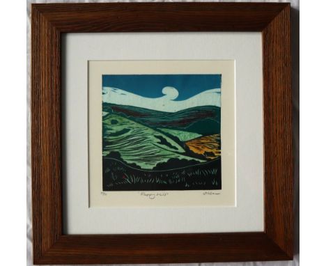 Helen BrownPoppy HillA limited edition woodcut print No.33/35Signed in pencil to the margin16 x 16.5cm ***Artists Resale Righ