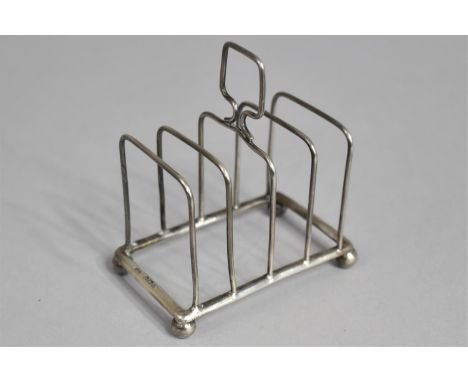 A Silver Four Division Toast Rack by William Hutton &amp; Sons Ltd, 7cm wide 