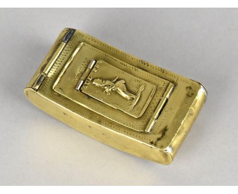 A Georgian Triple Snuff Box, The Smallest Hinged Panel Inscribed with A Depiction of the Actor John Liston in the Role of Pau