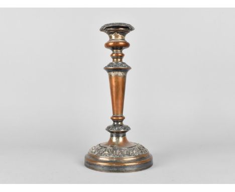 A Sheffield Plated Single Candlestick, 24cm High 