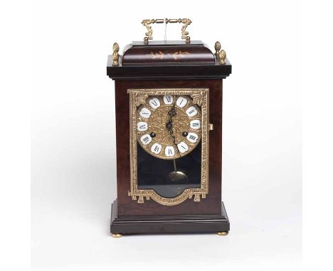 TWENTIETH CENTURY MANTEL CLOCK BY FRANZ HERMLE
signed two train movement striking on a bell and numbered 151-080, the gilt en