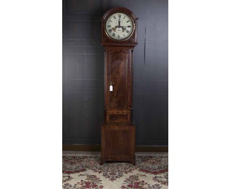 EARLY NINETEENTH CENTURY SCOTTISH MAHOGANY LONGCASE CLOCK
by A. Cockburn, Haddington, the unsigned eight day two train moveme