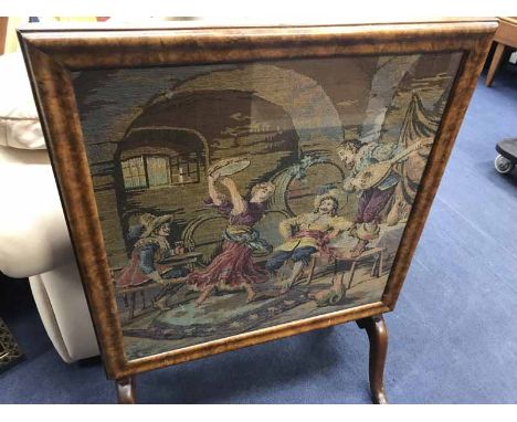 FIRESCREEN WITH TAPESTRY PANEL
