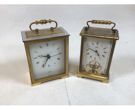 A box of mantle and carriage clock including Comitti and others 