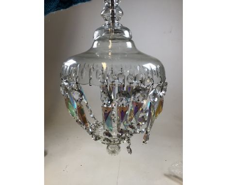 A glass lustre ceiling light 