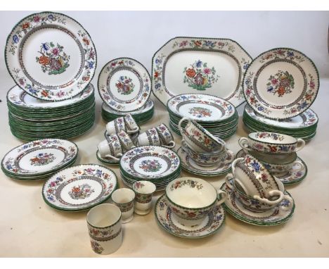 A large quantity of Copeland Spode Chinese Rose including dinner plates, breakfast plates, tea plates, coffee cups and others