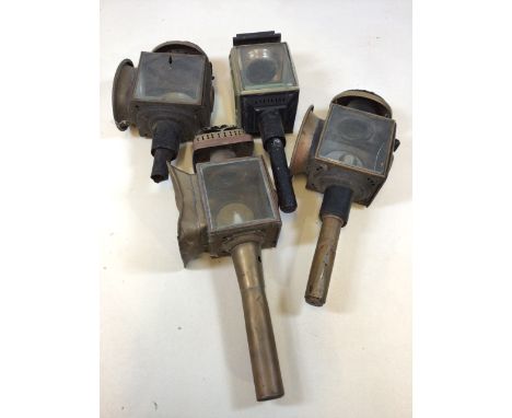 Four vintage carriage lamps 