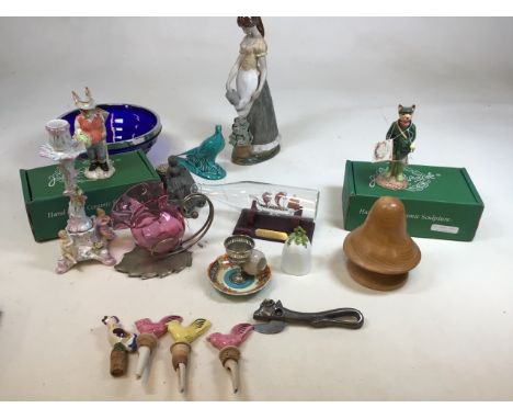 Two John Beswick figures from the English  Country Folk collection - The Huntsman Fox and The Gardener Rabbit, also with cera