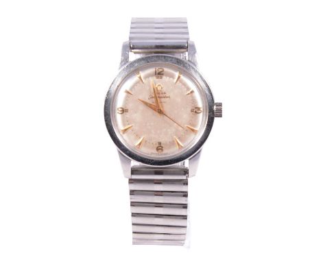 Omega - a gentleman's Seamaster automatic wristwatch, 27mm circular silvered dial with raised arrow batons and Arabic numeral