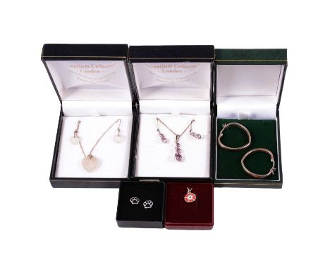 A collection of silver and white metal jewellery, a silver seven strand necklace, bolt fastener, 37cm; a Victorian silver hal