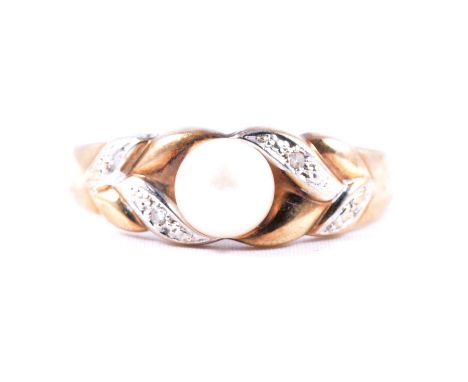 A tortoiseshell pendant and chain, ring and a 9 carat pearl ring, a tortoiseshell pendant and chain, the rectangular tortoise